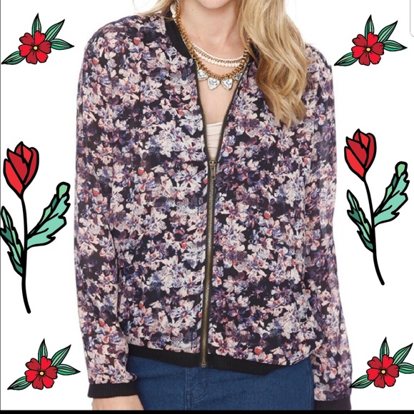 About A Girl Jackets & Blazers - About A Girl Floral Bomber Jacket